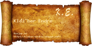 Kléber Endre névjegykártya