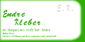 endre kleber business card
